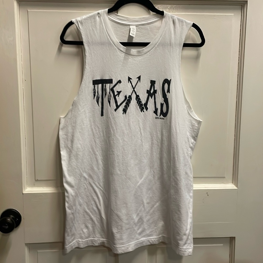LHTX Brand Texas Tank Style Tee, size Large.